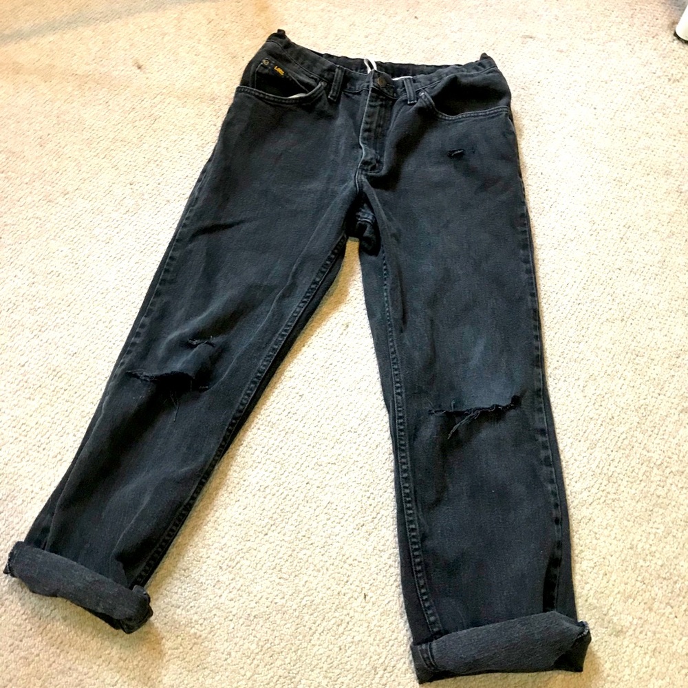 Distressed black grandpa jeans!